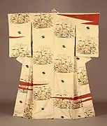 野草飛模様の着物