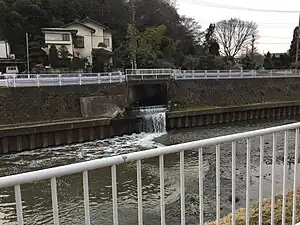 引地川と一色川の合流地点にかかる稲荷山橋
