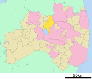 猪苗代町位置図