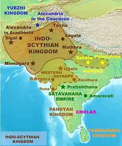 インド・スキタイ王国の位置
