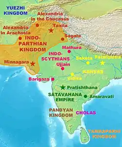 インド・パルティア王国の位置