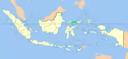 インドネシアのゴロンタロ州の位置の位置図