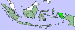 インドネシア内の西パプア州の位置の位置図