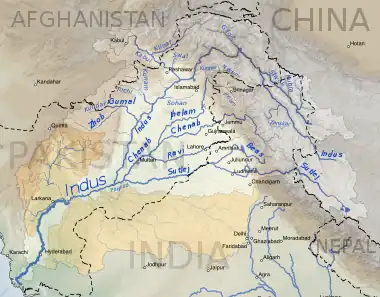 インダス川流域図