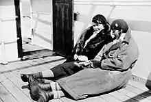 1931年の航海中に撮影されたイングリッド・クリステンセン(左)とマシルド・ウェッガー(右)