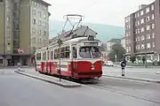ライセンス契約により生産された2車体連接車(1977年撮影)