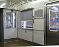 1024F1224号車の車いすスペース（新製当初から設置）。壁面ヒーターは未設置