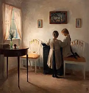 遊ぶ二人の少女 (c. 1900)