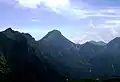 硫黄岳から望む横岳・赤岳・阿弥陀岳(2008年8月)