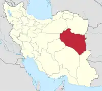 イランにおける南ホラーサーン（塗りつぶし部）。