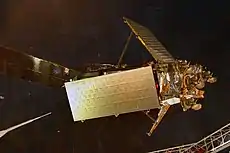 A mockup of an Iridium satellite