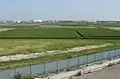 1950年代に戦後の緊急食料増産を目的として海を陸化した鍋田干拓地を通過（弥富市）。このあと県境を跨いで三重県に入る。