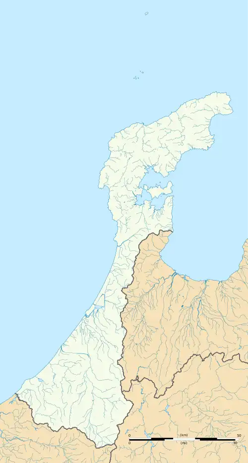 永井豪記念館の位置(石川県内)