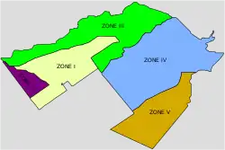 イスラーマーバード首都圏の5つのゾーニング
