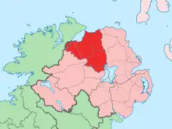 Location of ロンドンデリー県