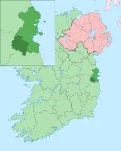 ダブリン県内の南ダブリン(濃緑)