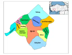 Location ofウスパルタ県の位置