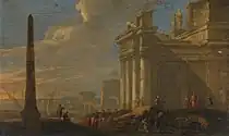 イタリアの港の眺め