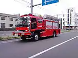 外見は高床型のIII型であるが積載資機材からII型に分類される車両岩見沢地区消防事務組合