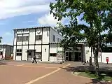 焼失後の仮駅舎(2004年6月)