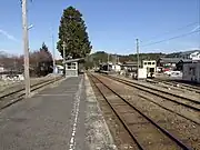 上りホームから見た構内（2022年1月）