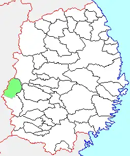沢内村の県内位置図