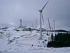 建設中の面ノ木風力発電所（2005年（平成17年）1月）