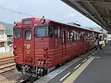 停車中の伊予灘ものがたり（2020年8月、初代車両）