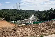 建設中のJヴィレッジ駅（2018年8月）