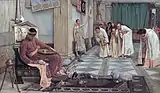 「皇帝ホノリウスの寵愛」（ジョン・ウィリアム・ウォーターハウス作、1883年、南オーストラリア美術館）