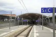 カッセル中央駅のレギオトラム用ホーム(2014年撮影)