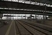 トラムトレインが停車するケムニッツ中央駅のホーム(2015年撮影)
