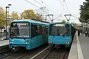U5形（左）によってU3形（右）は置き換えられた（2015年撮影）