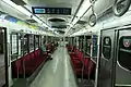 座席モケットが張り替えられた車内