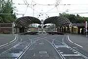アルブタール鉄道との接点・アルブタール中央駅(Albtalbahnhof)(2018年撮影)
