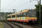 ドイツ鉄道の区間を走行するGT8-100C/2S形（2018年撮影）