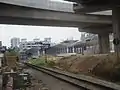 ジョホール・シンガポール・コーズウェイ側から見た建設中のJBセントラル駅ホーム
