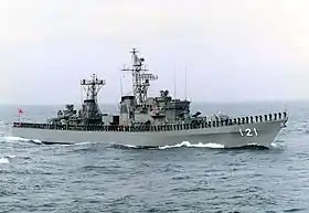 やまぐも型「ゆうぐも」。低周波ソナーとアスロックを搭載し、対潜戦能力を強化した。