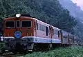DF50 1+DF50 65牽引50系客車 臨時急行列車「サヨナラDF50土佐路号」（1983年9月25日、阿波川口駅付近）