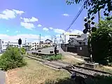 丹那駅跡近辺に出来たモニュメント（2012年8月）