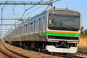 高崎線を走行するE231系1000番台(2021年3月 行田駅 - 吹上駅間)