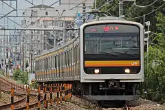 南武線仕様の0番台ナハ32編成（2014年9月4日 矢川駅 - 谷保駅）