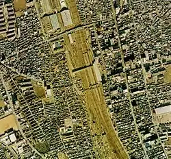 駅付近空中写真(1974年撮影 国土画像情報オルソ化空中写真(国土交通省)より)