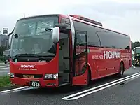 JR九州バス 744-135694列シート、トイレ付き。JR九州バス撤退時まで使用された。