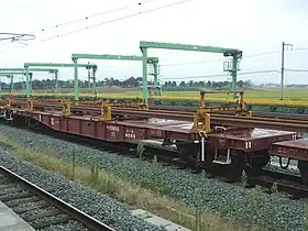 遠賀川レール技術センターに停車中のチキ5500形