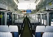 サハ213形車内（「マリンライナー」運用当時の写真）（2003年9月7日）