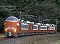 伯備線内で試運転を行っていた273系Y2編成(2023年12月 根雨駅 - 黒坂駅間)