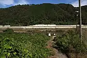 廃線後の駅入口。駅構内は立入禁止であった（2019年10月）