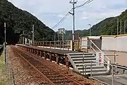 駅構内。立入禁止となっていた（2019年9月）