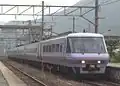 パノラマ編成の旧スーパーやくも塗色（美袋駅 2007年8月1日）